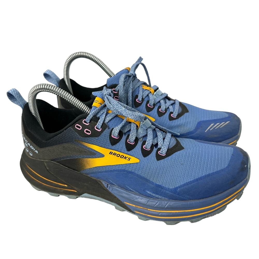 Brooks Cascadia 16 Womens 9.5 Shoes Trail Running Hiking Blue Black